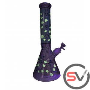 DIAMOND GLASS BEAKER With ICE CATCHER 14inch - AQUA